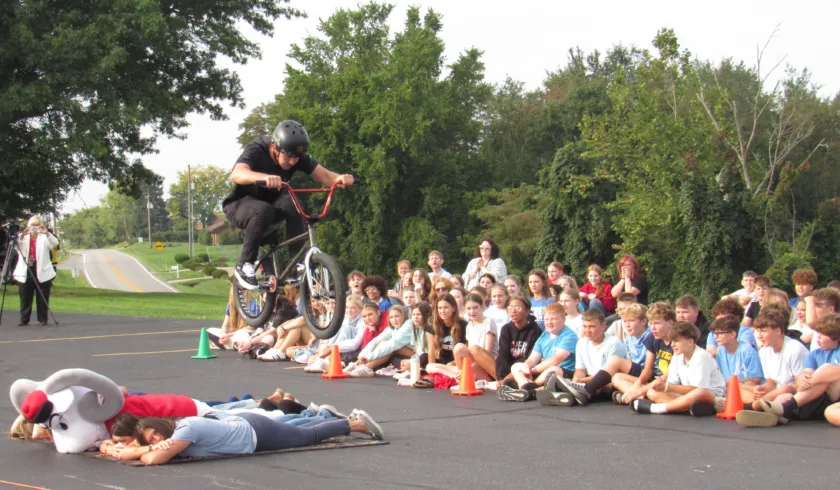 BMX Riders Bring High-Flying Lessons to Sherrard Middle School